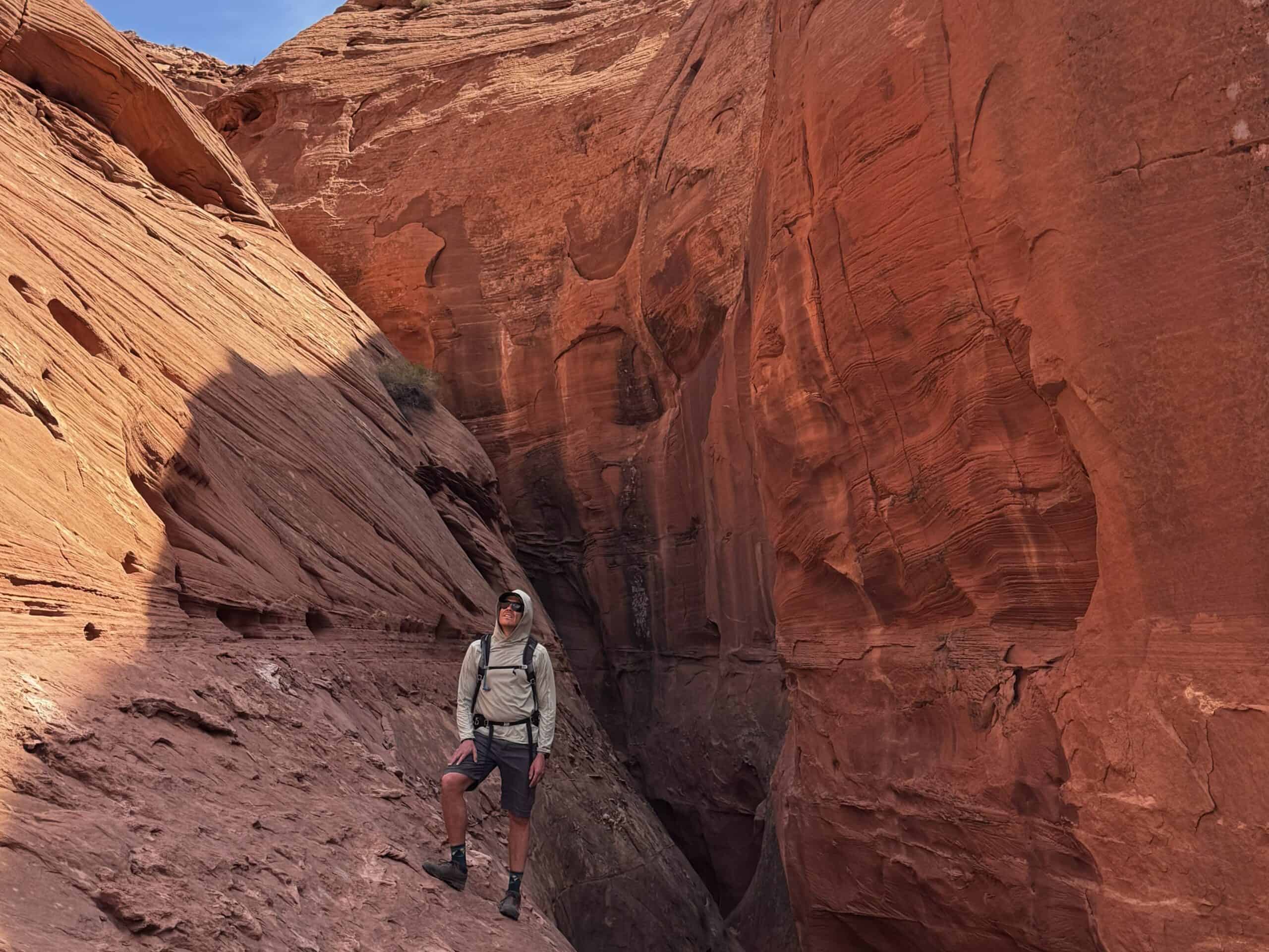 Light falling through a Moab slot canyon